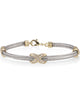 Silver Cable Bracelet With Gold Plated Stainless Steel - Main Image