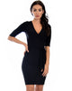 Ride or Tie Bodycon Black Wrap Dress - Main Image