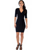 Ride or Tie Bodycon Black Wrap Dress - Full Image