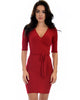 Ride or Tie Bodycon Burgundy Wrap Dress - Main Image