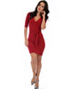 Ride or Tie Bodycon Burgundy Wrap Dress - Full Image