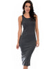 Hourglass Bodycon Charcoal Midi Dress - Main Image