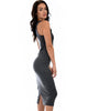 Hourglass Bodycon Charcoal Midi Dress - Side Image