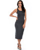 Hourglass Bodycon Charcoal Midi Dress - Full Image