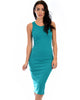 Hourglass Bodycon Green Midi Dress - Main Image