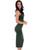 Hourglass Bodycon Olive Midi Dress - Side Image