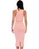 Hourglass Bodycon Pink Midi Dress - Lyss Loo