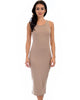 Hourglass Bodycon Taupe Midi Dress - Main Image