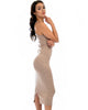 Hourglass Bodycon Taupe Midi Dress - Side Image