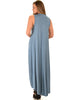 Rock & Ready Sleeveless Hi-low Blue Maxi Dress - Back Image