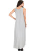 Rock & Ready Sleeveless Hi-low Grey Maxi Dress - Back Image