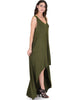 Rock & Ready Sleeveless Hi-low Olive Maxi Dress - Side Image