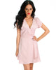 Wrap Me Up Waist Tie Pink Wrap Dress - Main Image