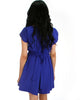 Wrap Me Up Waist Tie Royal Wrap Dress - Back Image