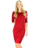 Back Diamond Cut-Out Burgundy Bodycon Midi Dress - Main Image