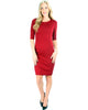 Back Diamond Cut-Out Burgundy Bodycon Midi Dress - Full Image