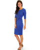 Back Diamond Cut-Out Royal Bodycon Midi Dress - Side Image