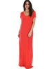 Side Slit Coral Maxi Dress - Full Image