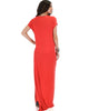 Side Slit Coral Maxi Dress - Back Image