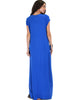 Side Slit Royal Maxi Dress - Back Image