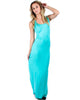 Racerback Aqua Maxi Dress - Main Image