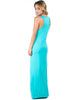 Racerback Aqua Maxi Dress - Side Image