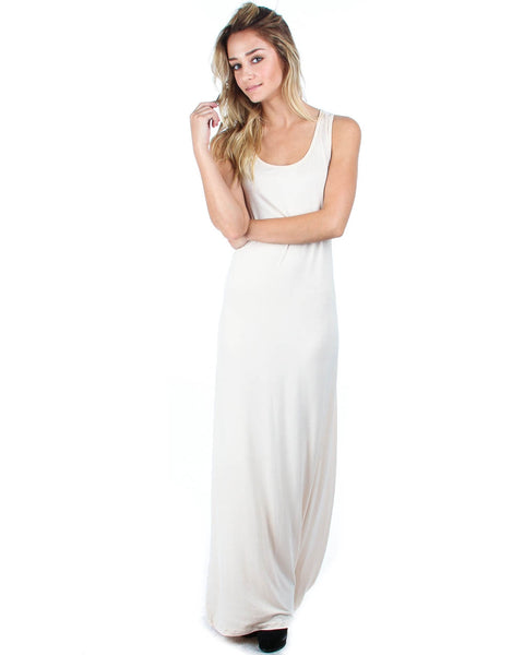 Racerback Ivory Maxi Dress