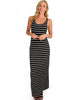 Racerback Striped Black Maxi Dress - Main Image