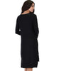 Kiss The Moon Long Sleeve Black Midi Dress - Back Image