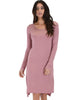 Kiss The Moon Long Sleeve Mauve Midi Dress - Main Image