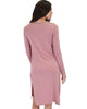 Kiss The Moon Long Sleeve Mauve Midi Dress - Back Image