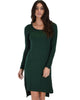 Kiss The Moon Long Sleeve Olive Midi Dress - Main Image