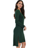 Kiss The Moon Long Sleeve Olive Midi Dress - Side Image