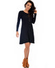 Shift & Shout Long Sleeve Black Tunic Dress - Full Image