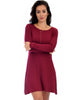 Shift & Shout Long Sleeve Burgundy Tunic Dress - Main Image