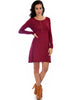 Shift & Shout Long Sleeve Burgundy Tunic Dress - Full Image