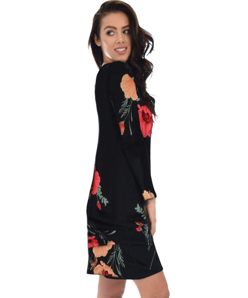 Lyss Loo Ultra Comfort Over-sized Long Sleeve Floral Tunic Dress