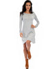 Shift & Shout Long Sleeve Grey Tunic Dress - Full Image