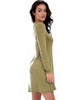 Shift & Shout Long Sleeve Olive Tunic Dress - Side Image