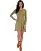 Shift & Shout Long Sleeve Olive Tunic Dress - Full Image