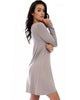 Shift & Shout Long Sleeve Taupe Tunic Dress - Side Image