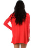 Better Together Over-Sized Long Sleeve Red Tunic Top - Back Image