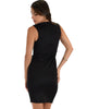 Cocktail Hour V-Neck Black Bodycon Dress - Back Image