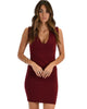 Cocktail Hour V-Neck Burgundy Bodycon Dress - Main Image