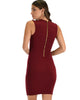 Cocktail Hour V-Neck Burgundy Bodycon Dress - Back Image