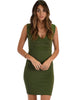 Cocktail Hour V-Neck Olive Bodycon Dress - Main Image