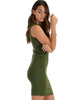 Cocktail Hour V-Neck Olive Bodycon Dress - Side Image