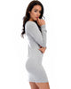 Comeback Baby Long Sleeve Grey Bodycon Dress - Side Image