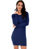 Comeback Baby Long Sleeve Navy Bodycon Dress - Main Image