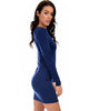 Comeback Baby Long Sleeve Navy Bodycon Dress - Side Image